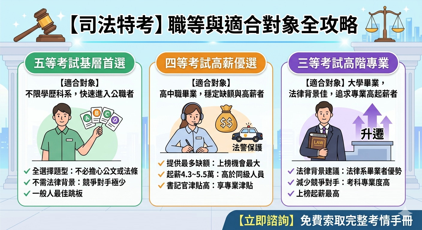 司法特考熱門類科