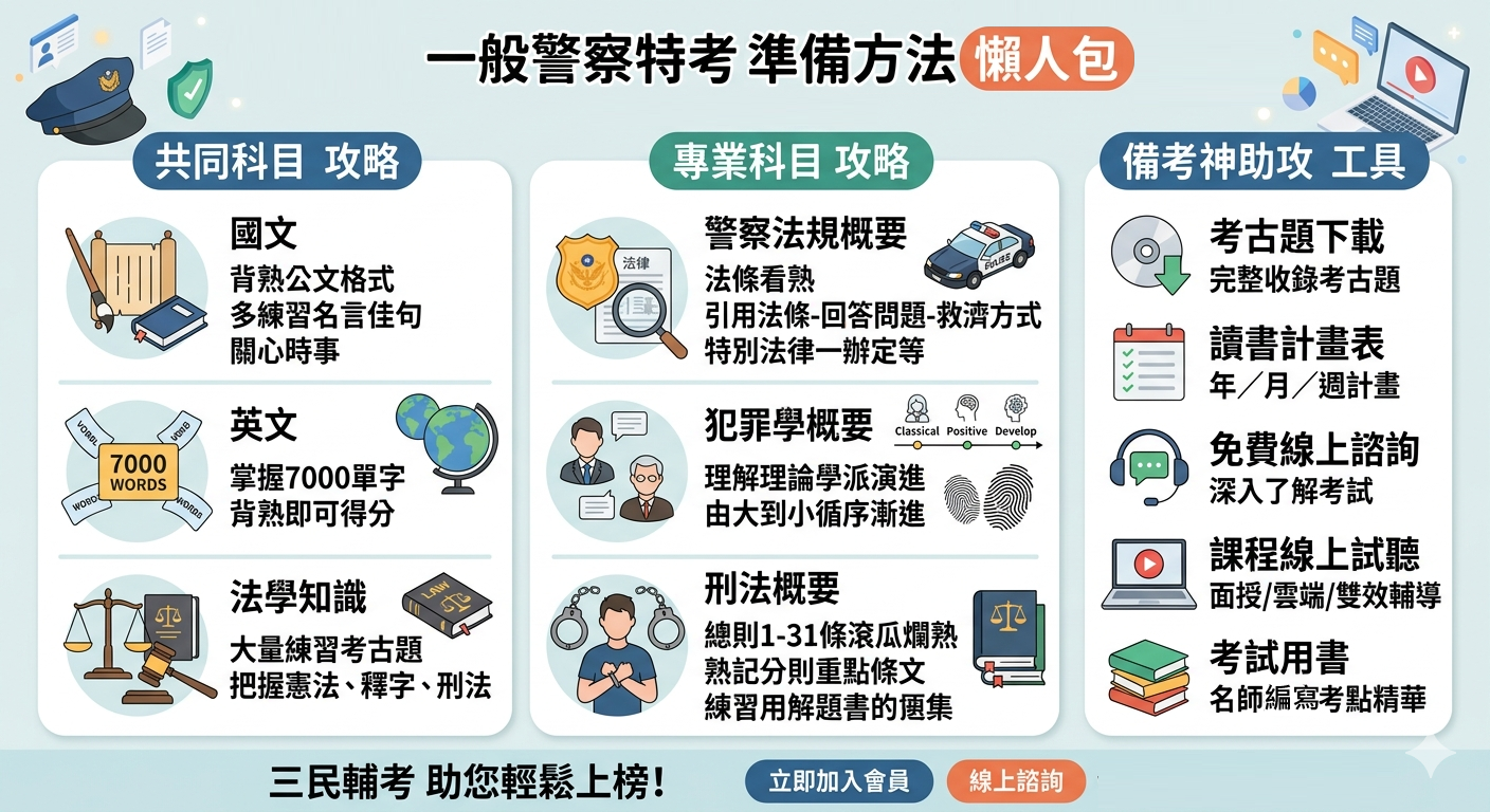 一般警察特考體能測驗懶人包