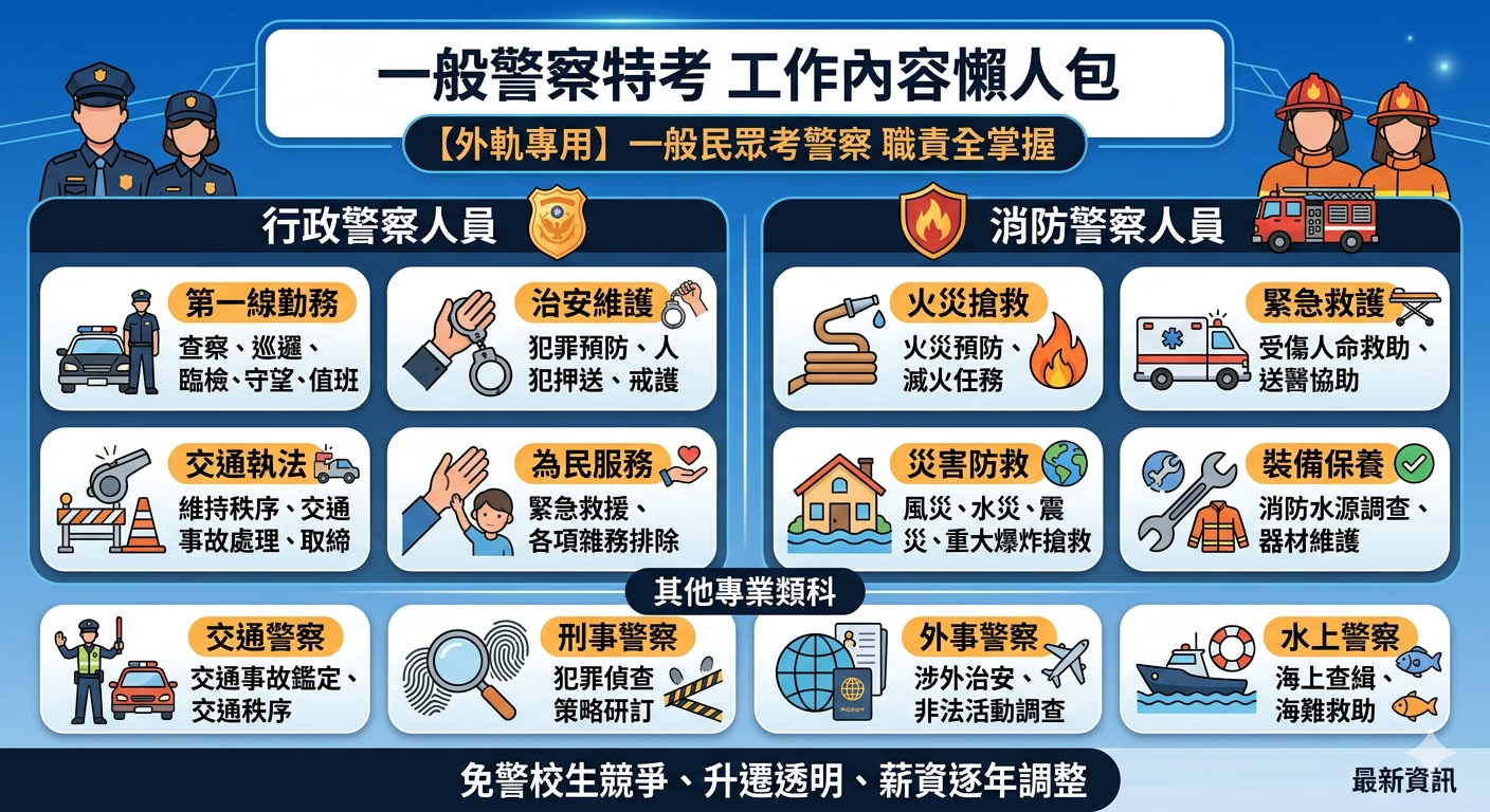 一般警察特考工作內容懶人包