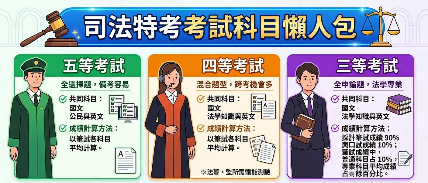 司法特考考試科目重點