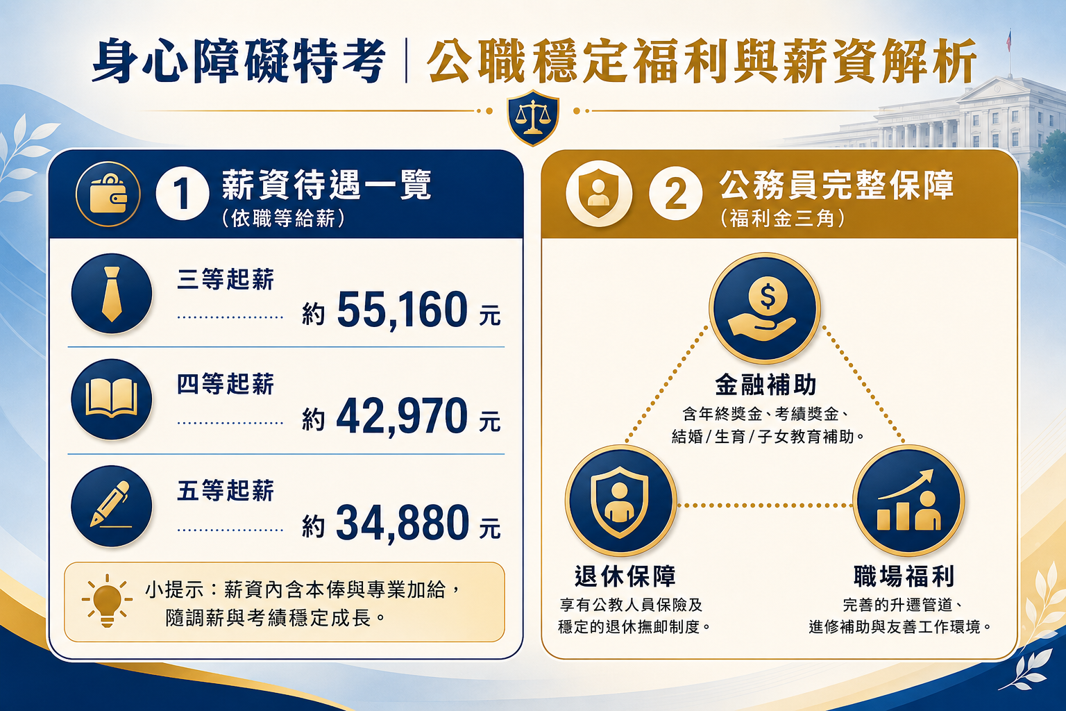 身障特考薪資福利
